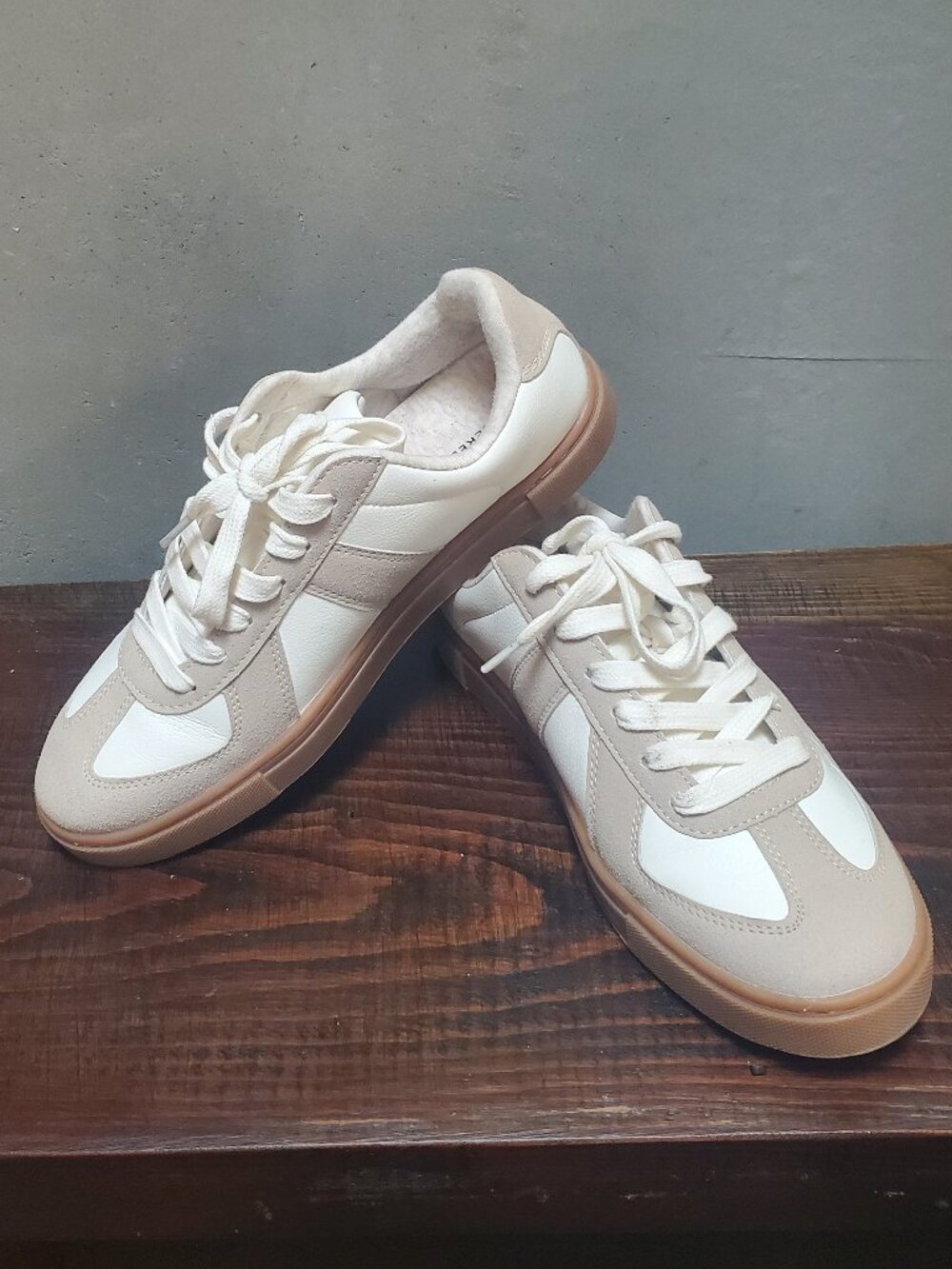 Sincerely Jules Bailey GAT Style Lace-up Retro Sneakers White/Tan Size 8M